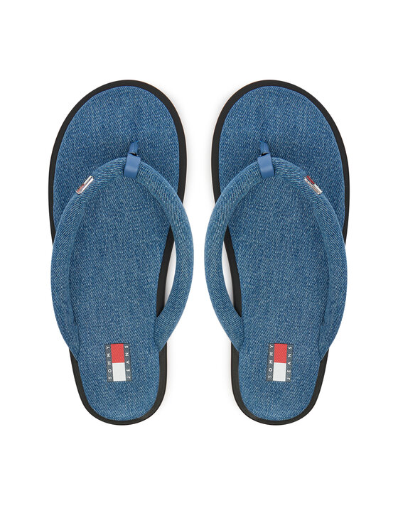 Tommy Jeans Infradito Tommy Jeans Tjw Padded Denim Casual Sandal EN0EN03021 Blu