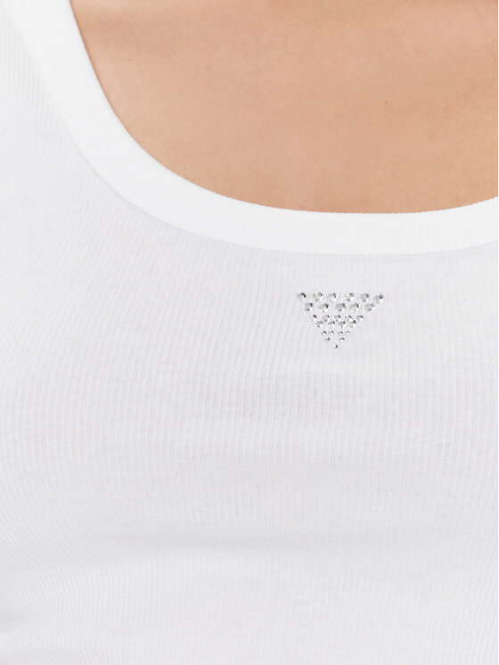 Guess Guess Marškinėliai W3YP68 KA0H1 Balta Slim Fit