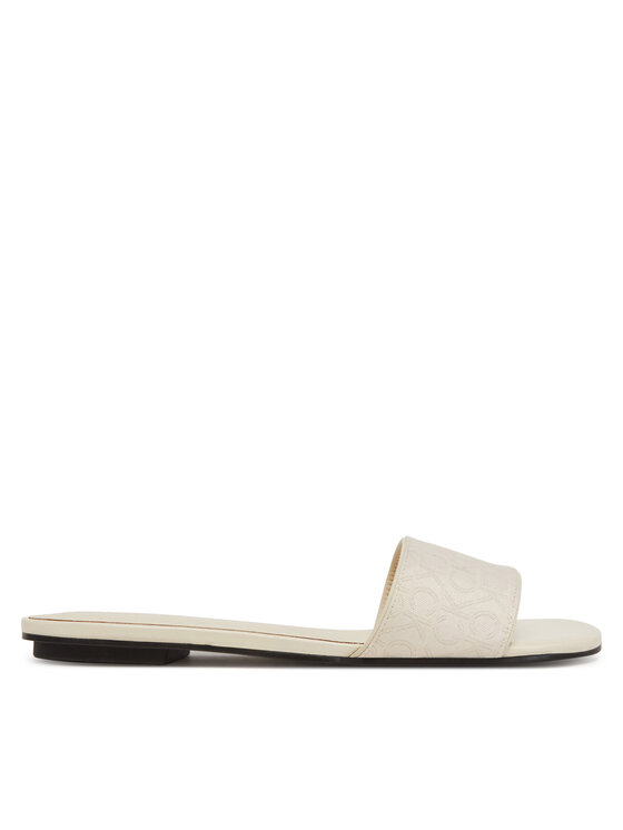 Calvin Klein Natikači Calvin Klein Flat Slide Jacq HW0HW02388 Écru