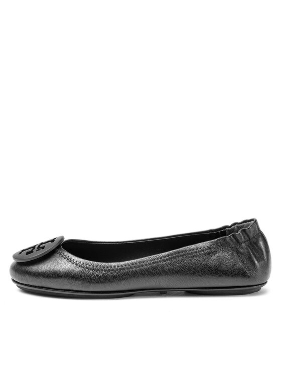 Tory Burch Балетки Tory Burch Minnie Travel Ballet With Logo 49350 Чорний