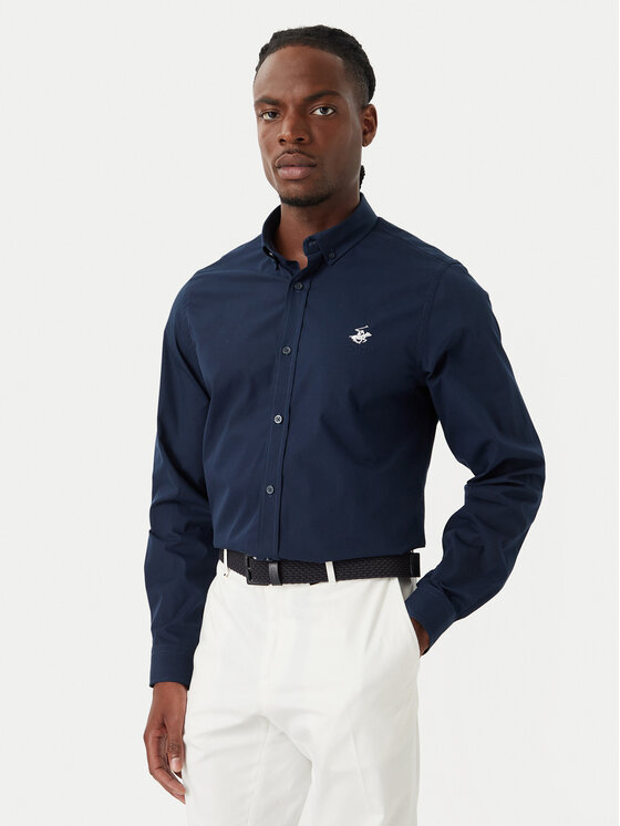 Beverly Hills Polo Club Beverly Hills Polo Club Camisa P-SS26M-BRASS Azul marino Regular Fit