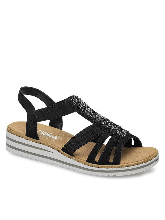 Rieker Sandały Rieker V0652-00 Czarny