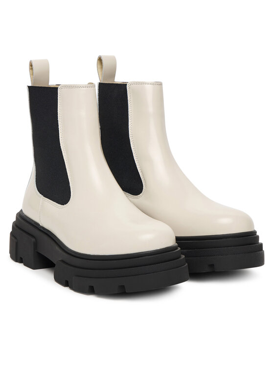 Tommy Hilfiger Členková obuv s elastickým prvkom Tommy Hilfiger Shiny FW0FW09042 Béžová