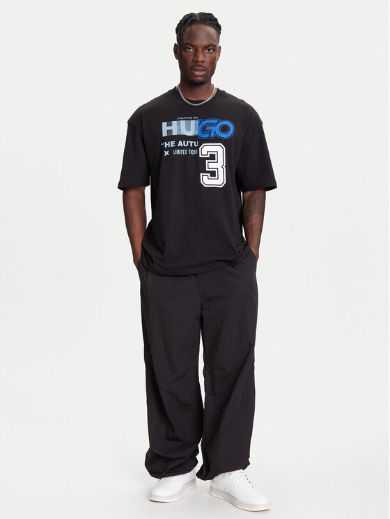 HUGO HUGO Marškinėliai Nesite 50544168 Juoda Loose Fit