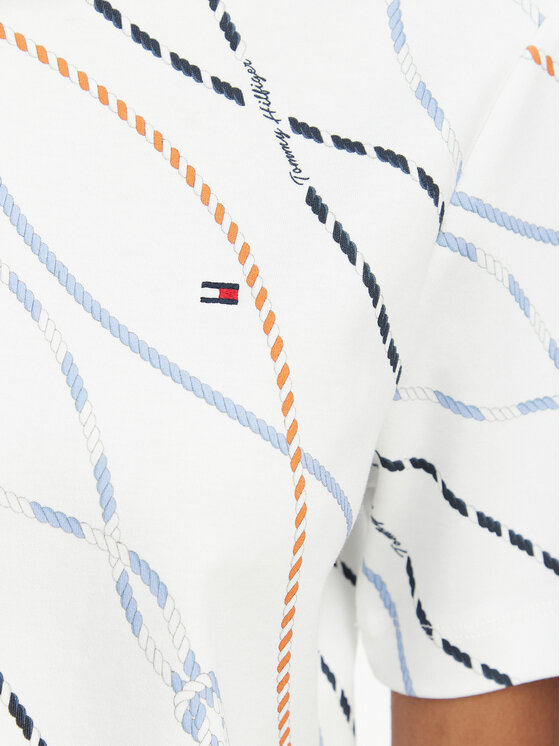 Tommy Hilfiger Tommy Hilfiger Camiseta Interlock WW0WW49646 Blanco Boxy Fit