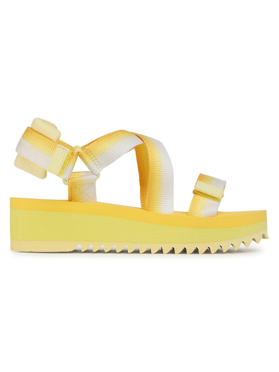 Tommy Jeans Sandali Tommy Jeans Degrade Tape Flatform Sandal EN0EN00928 Rumena