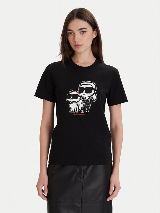KARL LAGERFELD KARL LAGERFELD Marškinėliai A1W17129 Juoda Regular Fit