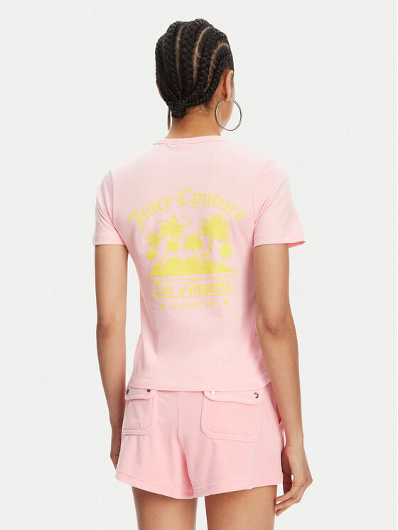 Juicy Couture Juicy Couture Póló La Beach JCWCT125319 Rózsaszín Regular Fit