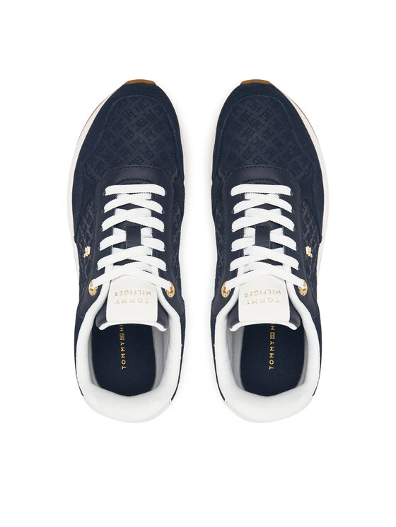 Tommy Hilfiger Sneakersy Tommy Hilfiger Th Runner Suede Monogram FW0FW09620 Tmavomodrá