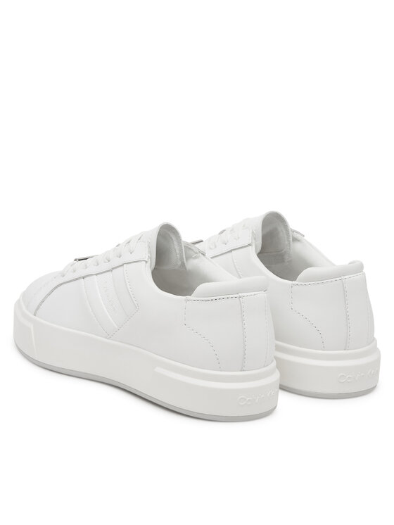 Calvin Klein Sneakersy Calvin Klein Basket Cups Lace Up Logo Tape YW0YW02007 Biały