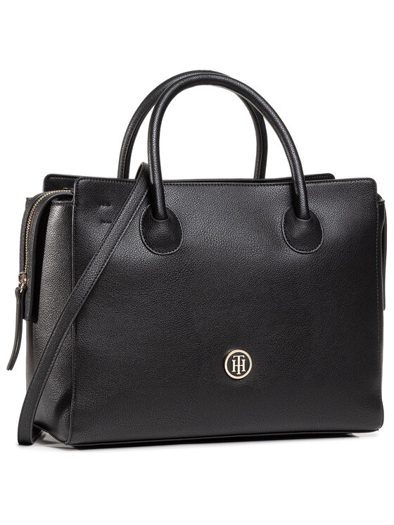 Tommy Hilfiger Torbica Tommy Hilfiger Charming Tommy Satchel AW0AW08602 Crna
