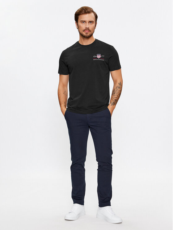 Gant Gant Majica Reg Archive Shield Emb Ss 2067004 Črna Regular Fit