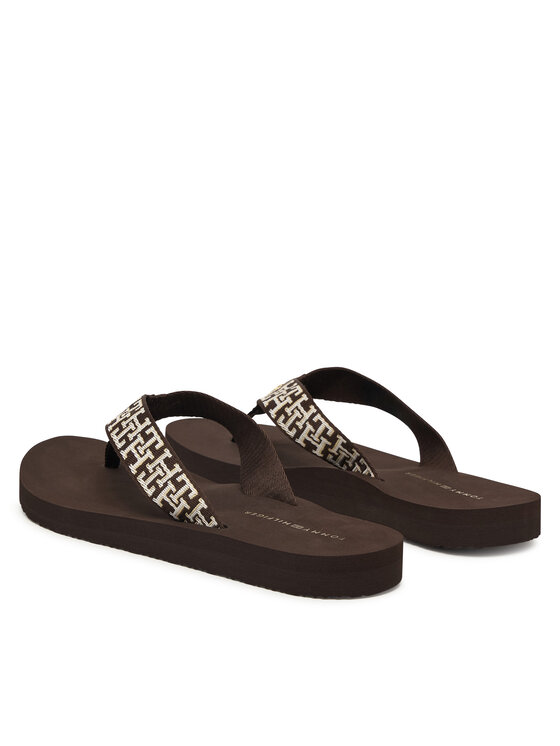 Tommy Hilfiger Čības uz pirksta Tommy Hilfiger Corportate Sandal FW0FW09610 Brūns