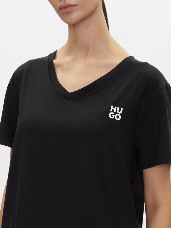 HUGO HUGO Футболка Nika_T-Shirt 50540046 Чорний Regular Fit