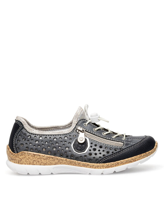 Rieker Pantofi Rieker N42P6-14 Bleumarin