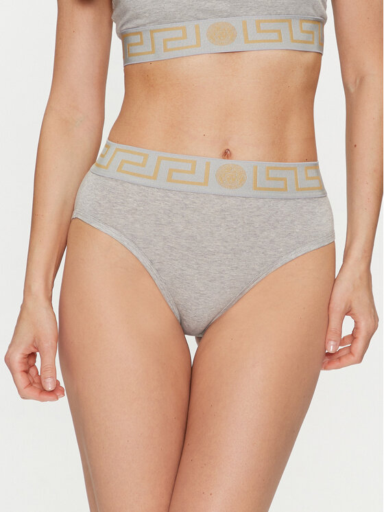 Versace Versace Braguitas clásicas de talle alto Greca Border AUD01050 Gris