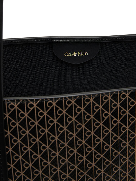Calvin Klein Borsetta Calvin Klein Emblem Aop Tote W/ Pouch LV04F3266G Nero