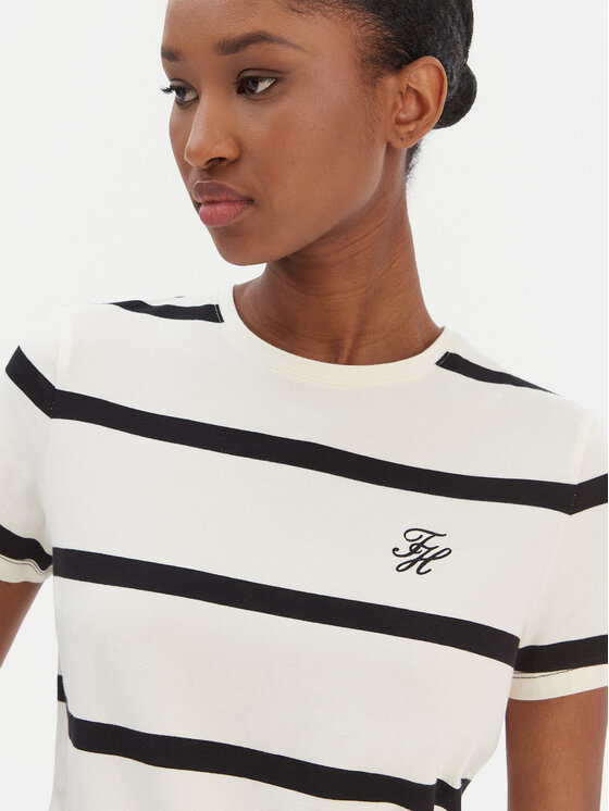 Tommy Hilfiger Tommy Hilfiger Camiseta Script WW0WW47809 Beis Regular Fit