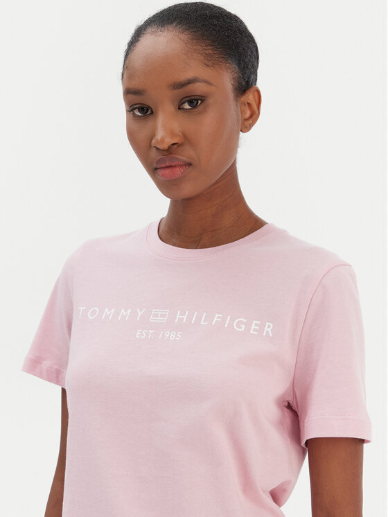 Tommy Hilfiger Tommy Hilfiger Camiseta Logo WW0WW40276 Rosa Regular Fit