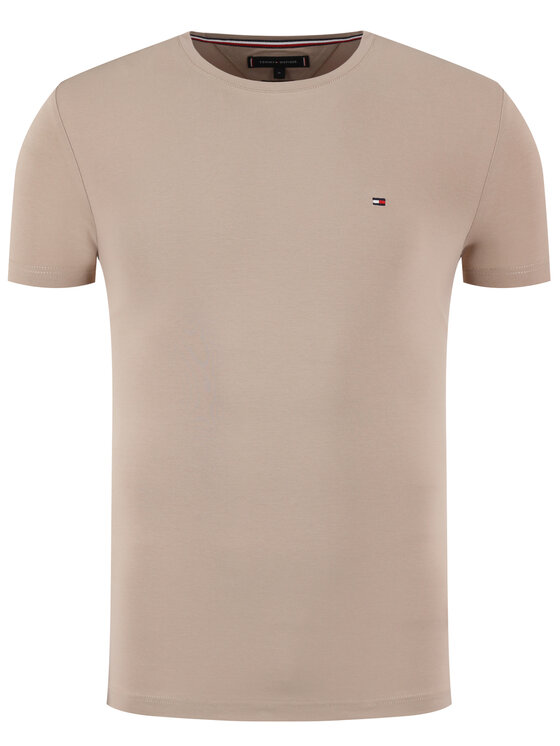 Tommy Hilfiger Tommy Hilfiger T-shirt Strech MW0MW10800 Smeđa Slim Fit