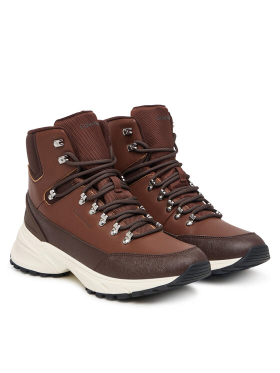 Calvin Klein Bakancs Calvin Klein Hike Runner Mid Laceup Lth HM0HM02323 Barna