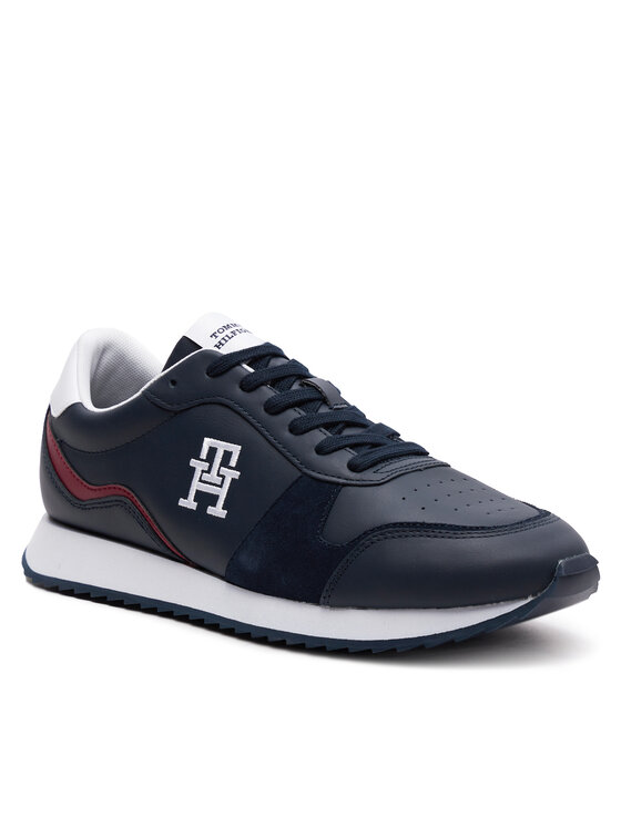 Tommy Hilfiger Tenisice Tommy Hilfiger Runner Evo Lth Mix FM0FM04959 Tamnoplava