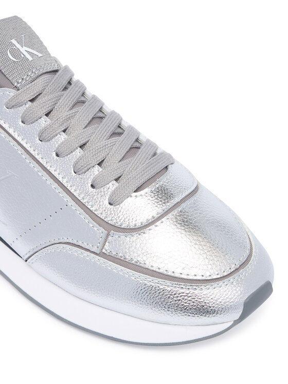 Calvin Klein Sneakersy Calvin Klein Retro Runner Metallic HW0HW03287 Srebrny