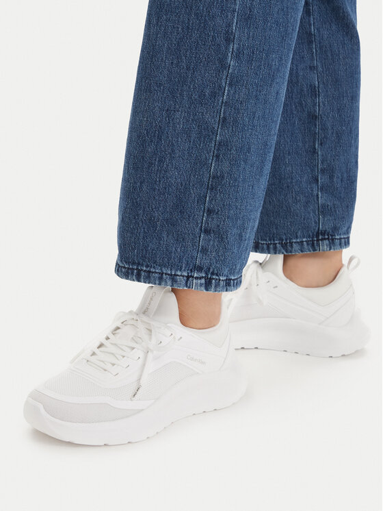 Calvin Klein Sneakersy Calvin Klein Light Eva Run Sock Mesh HW0HW03023 Biela