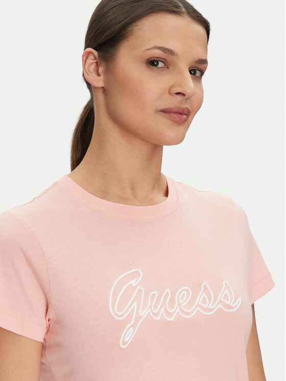 Guess Guess Футболка V5GI02 K9RM1 Рожевий Slim Fit