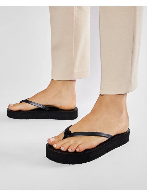 Tory Burch В'єтнамки Tory Burch Flatform Flip Flop 81261 Чорний