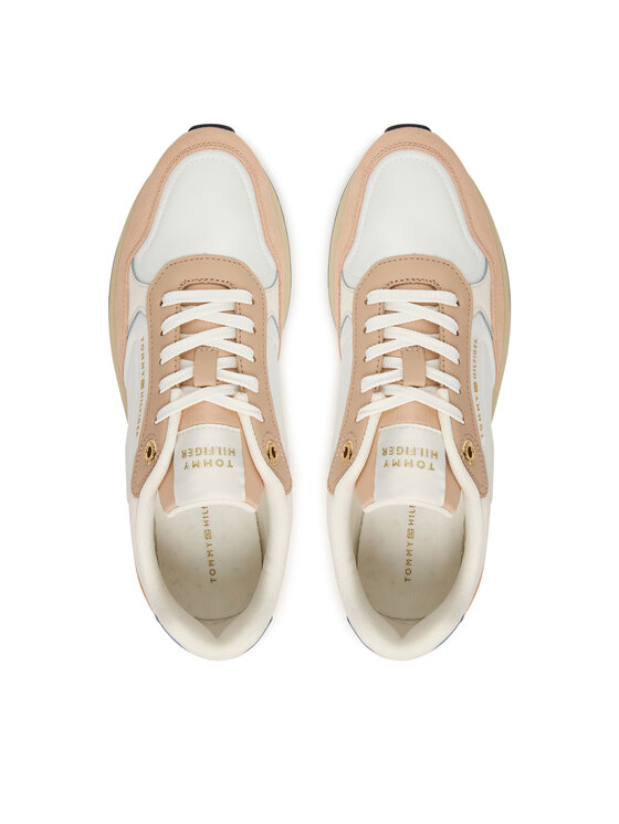 Tommy Hilfiger Сникърси Tommy Hilfiger Mix Material Runner FW0FW08950 Екрю