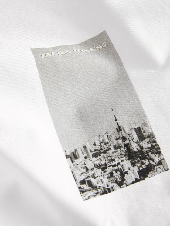 Jack & Jones Jack & Jones T-shirt Pacer Photo 12273775 Bianco Relaxed Fit