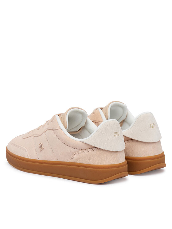 Tommy Hilfiger Snīkeri Tommy Hilfiger Th Monogram Plaque Suede Trainers FW0FW09180 Rozā