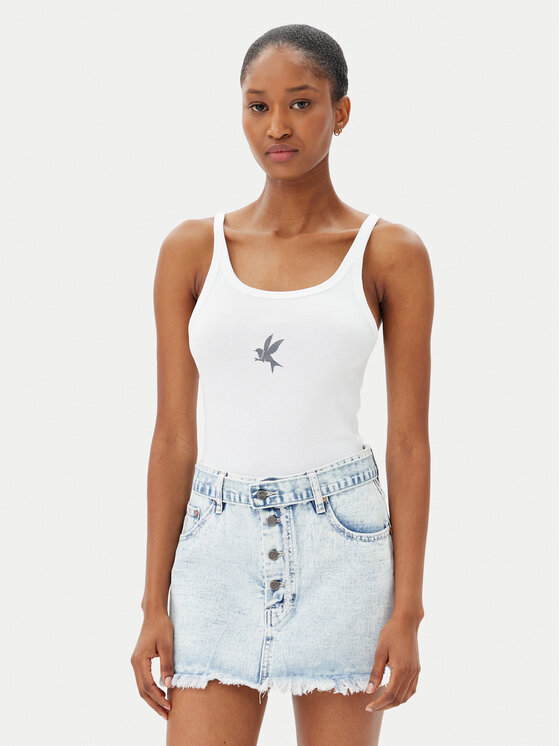 One Teaspoon One Teaspoon Топ Fine 26605 Білий Slim Fit