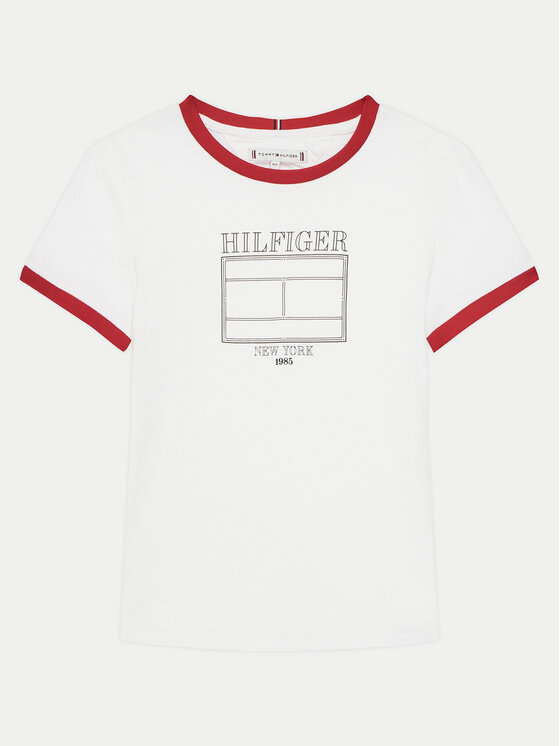 Tommy Hilfiger Tommy Hilfiger Camiseta KG0KG08528 D Blanco Regular Fit