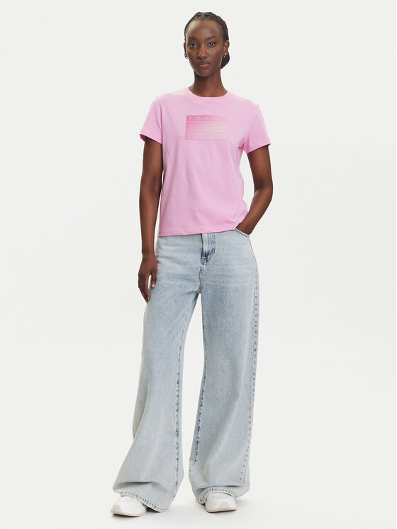 Tommy Jeans Tommy Jeans Camiseta Gradient Flag DW0DW20905 Rosa Regular Fit