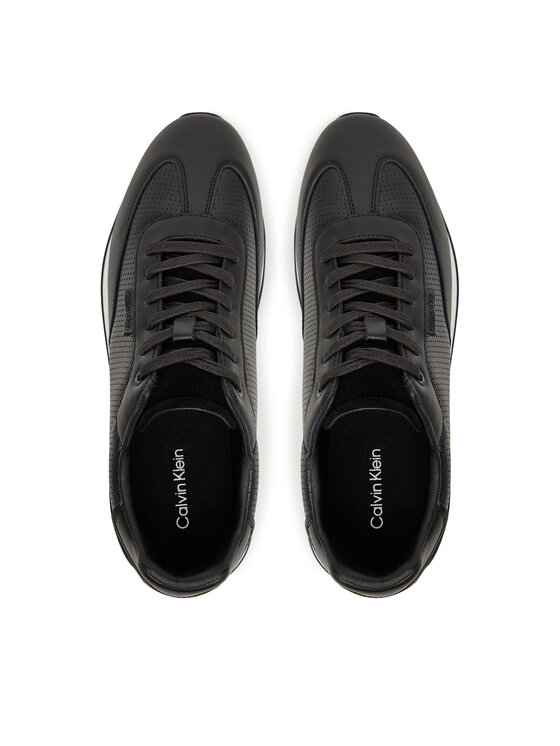 Calvin Klein Laisvalaikio batai Calvin Klein Low Prof Runn Laceup Perf Lth HM0HM01871 Juoda