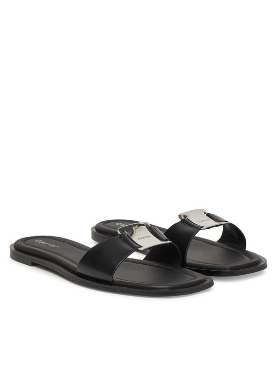 Calvin Klein Natikači Calvin Klein Flat Slide W/Ck Hw Big - Lth HW0HW02482 Črna