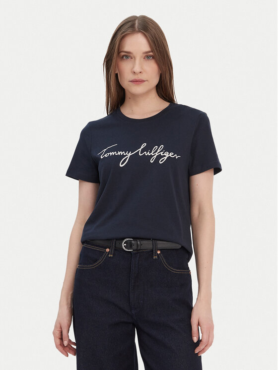 Tommy Hilfiger Tommy Hilfiger T-shirt Heritage Graphic Tee WW0WW24967 Tamnoplava Regular Fit
