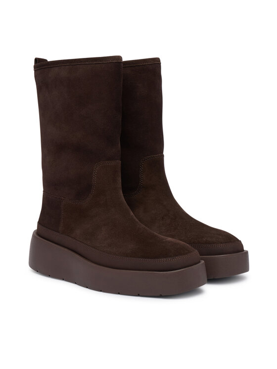 Calvin Klein Snehule Calvin Klein Flatform Mid Boot Suede Wl HW0HW03181 Hnedá