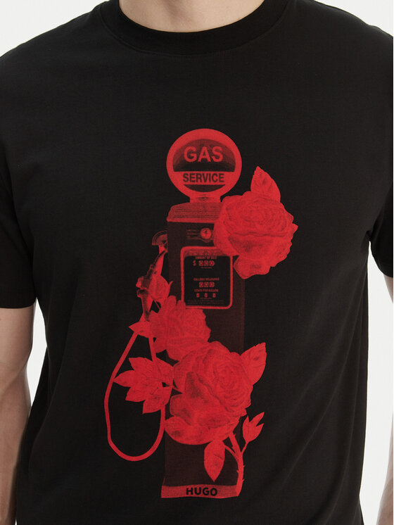 HUGO HUGO Camiseta Dikerd 50564024 Negro Relaxed Fit