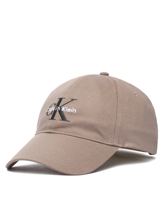 Calvin Klein Czapka z daszkiem Calvin Klein Monologo Embroidery Baseball Cap LV04G5004G Beżowy