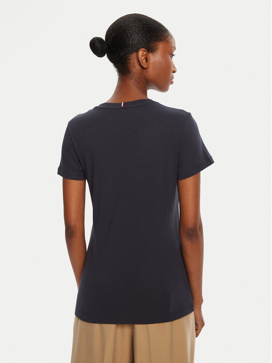 Tommy Hilfiger Tommy Hilfiger Camiseta Heritage V-Neck Tee WW0WW24969 Azul marino Regular Fit