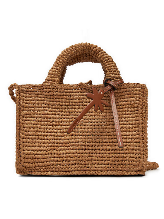 Manebi Τσάντα Manebi Handcrafted Raffia Sunset Bag Mini V 2.2 CO Μπεζ