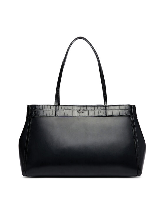 Calvin Klein Rankinė Calvin Klein Ck Croc Snap Large Tote LV04F3904G Juoda