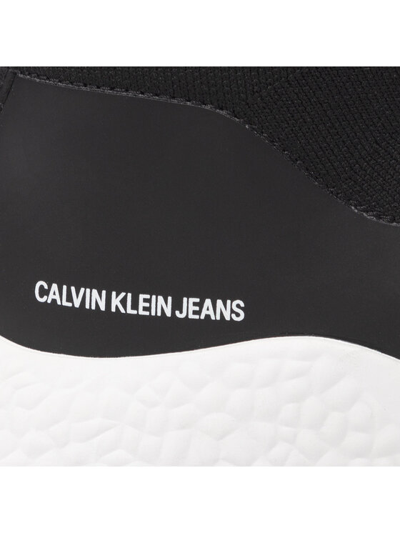 Calvin Klein Jeans Сникърси Calvin Klein Jeans Runner Sneaker Sock Knit YM0YM00045 Черен