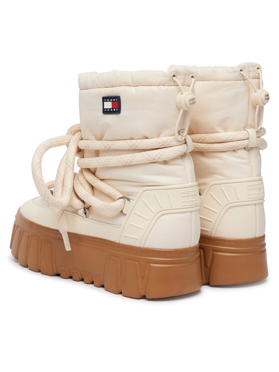 Tommy Jeans Stivali da neve Tommy Jeans Tjw Platform Nylon Snowboot Wl EN0EN03163 Crema