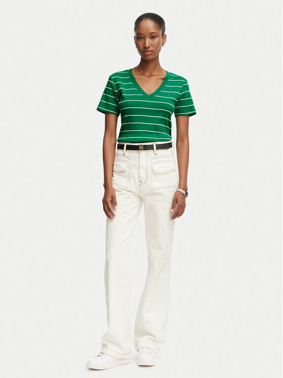 Tommy Hilfiger Tommy Hilfiger Camiseta New Cody WW0WW40584 Verde Slim Fit