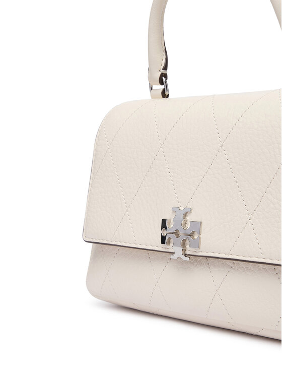 Tory Burch Сумка Tory Burch Charlie Quilted Mini Top Handle Chain Wallet 186032 Кремовий