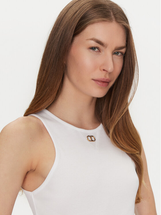 TWINSET TWINSET Топ 251TP2550 Білий Slim Fit